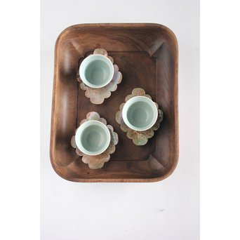 桑地行李蓋莨盆/煎茶盆　X076 