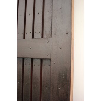 鉄張 赤太総欅格子蔵戸　W938Y 