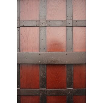 鉄張 赤太総欅格子蔵戸　W938Y 