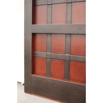 鉄張 赤太総欅格子蔵戸　W938Y 