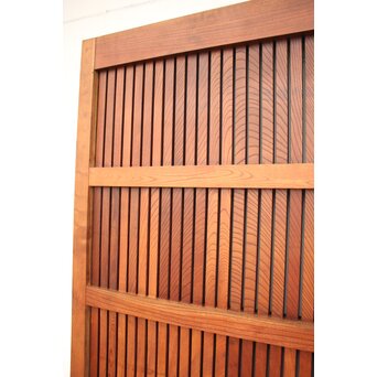 鉄張 赤太総欅格子蔵戸　W938Y 