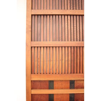 鉄張 赤太総欅格子蔵戸　W938Y 