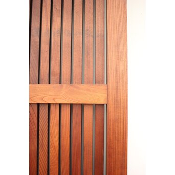 鉄張 赤太総欅格子蔵戸　W938Y 