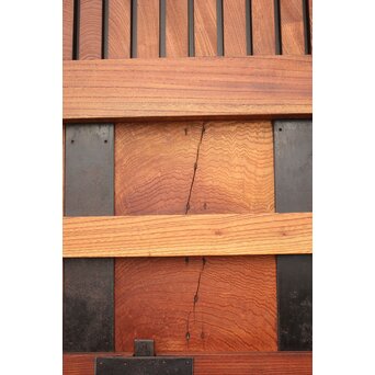 鉄張 赤太総欅格子蔵戸　W938Y 