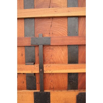 鉄張 赤太総欅格子蔵戸　W938Y 