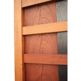 鉄張 赤太総欅格子蔵戸　W938Y 