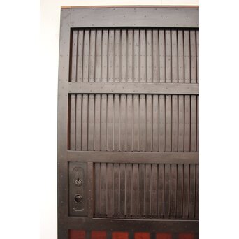 鉄張 赤太総欅格子蔵戸　W938Y 