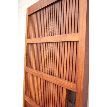 鉄張 赤太総欅格子蔵戸　W938Y 