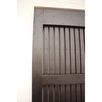 鉄張 赤太総欅格子蔵戸　W938Y 