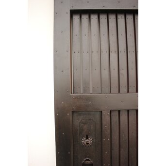 鉄張 赤太総欅格子蔵戸　W938Y 