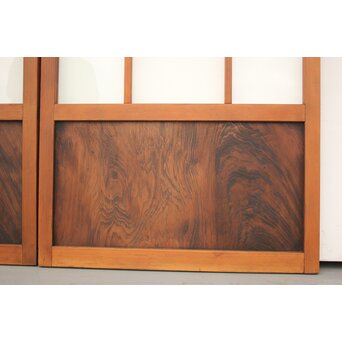 四君子 白ガラス装飾のガラス戸 2枚1組　GD1195YD 腰板も景色があります