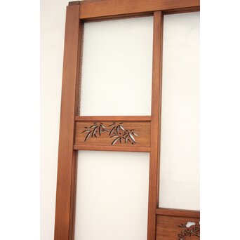 四君子 白ガラス装飾のガラス戸 2枚1組　GD1195YD 