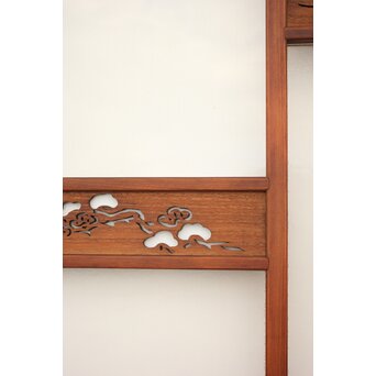 四君子 白ガラス装飾のガラス戸 2枚1組　GD1195YD 