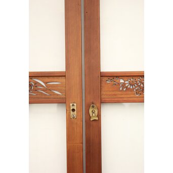 四君子 白ガラス装飾のガラス戸 2枚1組　GD1195YD 