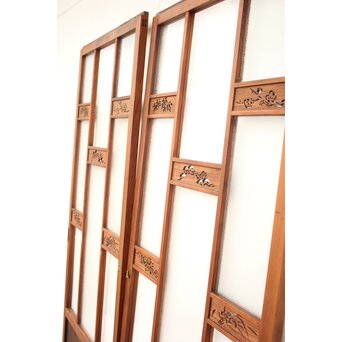 四君子 白ガラス装飾のガラス戸 2枚1組　GD1195YD 