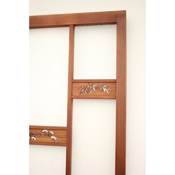 四君子 白ガラス装飾のガラス戸 2枚1組　GD1195YD 