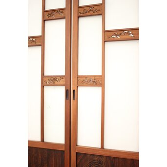 四君子 白ガラス装飾のガラス戸 2枚1組　GD1195YD 