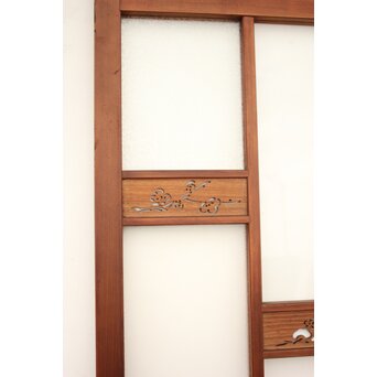 四君子 白ガラス装飾のガラス戸 2枚1組　GD1195YD 