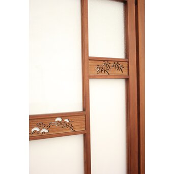 四君子 白ガラス装飾のガラス戸 2枚1組　GD1195YD 