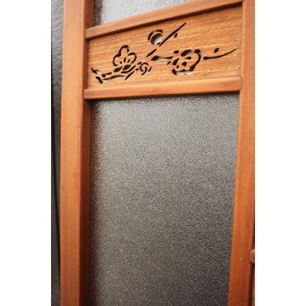 四君子 白ガラス装飾のガラス戸 2枚1組　GD1195YD なしじガラスで程よい透過率