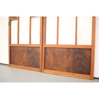 四君子 白ガラス装飾のガラス戸 2枚1組　GD1195YD 