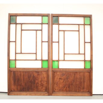 緑色ガラスの建具 2枚1組　GD1196YD