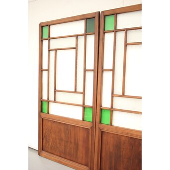 緑色ガラスの建具 2枚1組　GD1196YD 