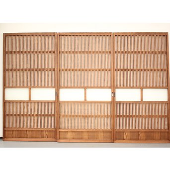 腐食ガラスの格子戸 L949