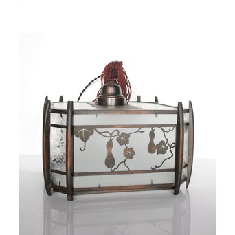 瓢箪模様 多角銅照明　A1910