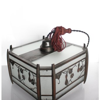 瓢箪模様 多角銅照明　A1910 