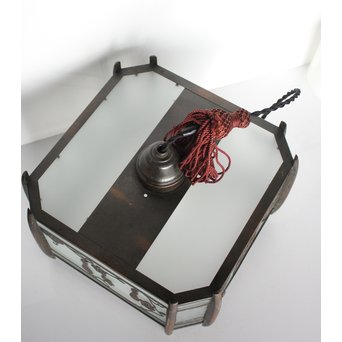 瓢箪模様 多角銅照明　A1910 