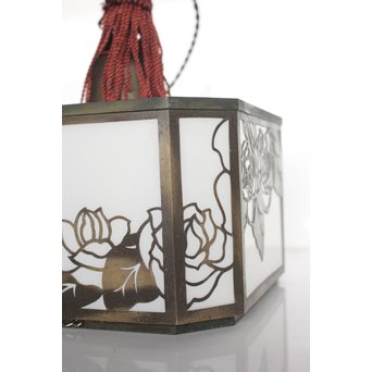 花模様 多角銅照明　A1916Y 