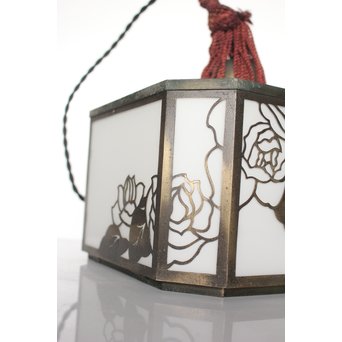 花模様 多角銅照明　A1916Y 