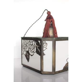 花模様 多角銅照明　A1916Y 