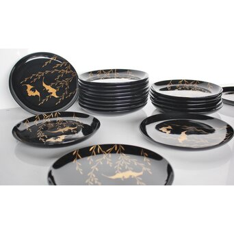 柳蝙蝠蒔絵菓子皿 20客　Q033 