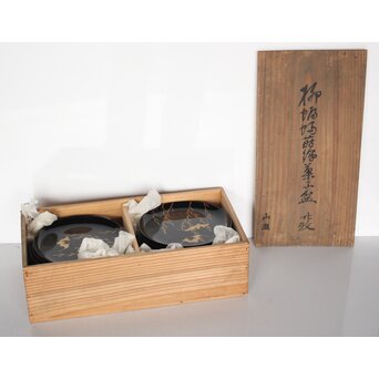 柳蝙蝠蒔絵菓子皿 20客　Q033 