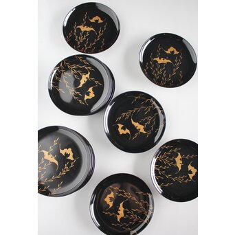 柳蝙蝠蒔絵菓子皿 20客　Q033