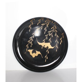 柳蝙蝠蒔絵菓子皿 20客　Q033 