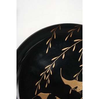 柳蝙蝠蒔絵菓子皿 20客　Q033 