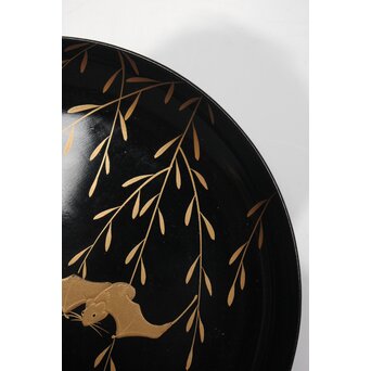 柳蝙蝠蒔絵菓子皿 20客　Q033 