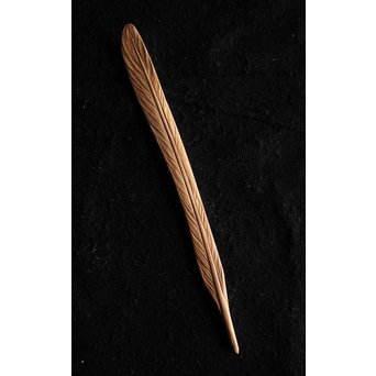 向井正運 白檀羽茶杓　X077 