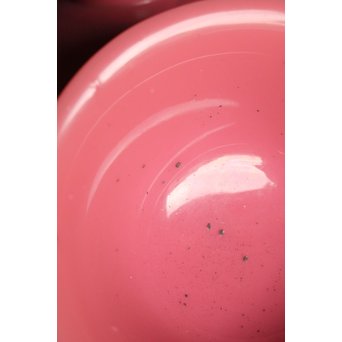 乾隆ガラス 桃色碗5客　Y010 