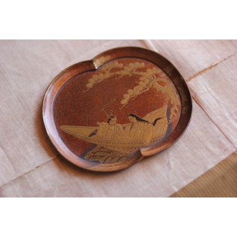 梨地蒔絵 茶銚敷/急須台　Q034 