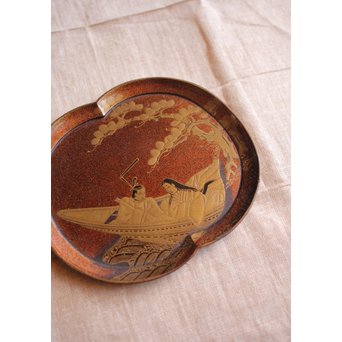 梨地蒔絵 茶銚敷/急須台　Q034