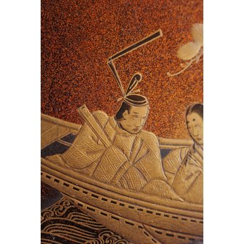 梨地蒔絵 茶銚敷/急須台　Q034 