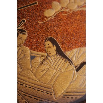 梨地蒔絵 茶銚敷/急須台　Q034 