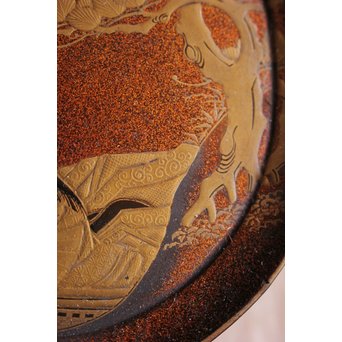 梨地蒔絵 茶銚敷/急須台　Q034 