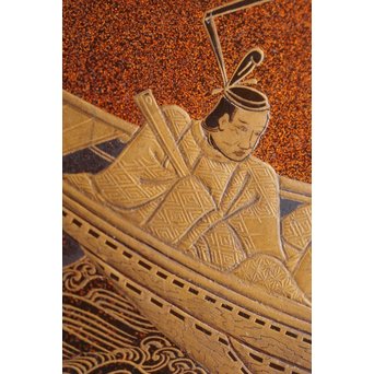 梨地蒔絵 茶銚敷/急須台　Q034 