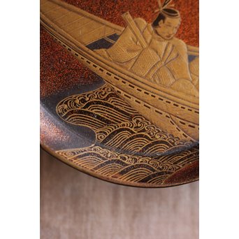 梨地蒔絵 茶銚敷/急須台　Q034 