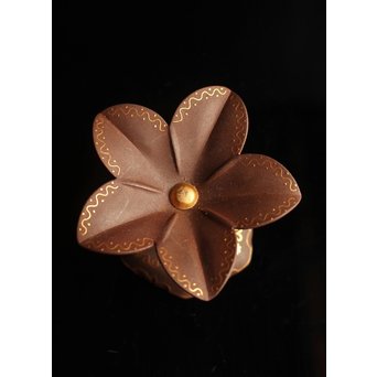 宗完箱 突羽根金象嵌鉄蓋置　M077 